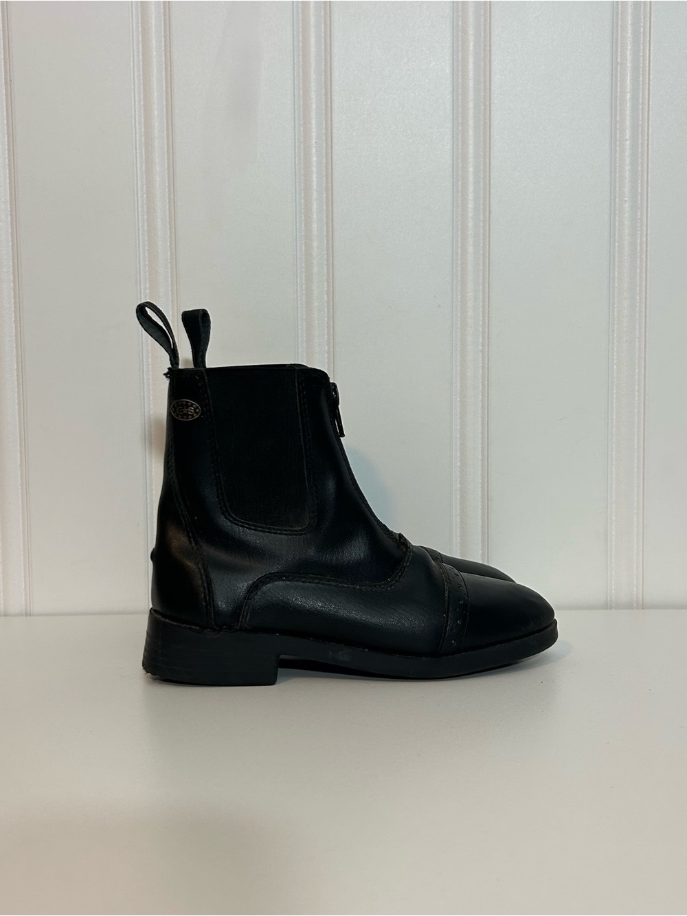 Equistar Equestrian paddock black leather zipper riding boots